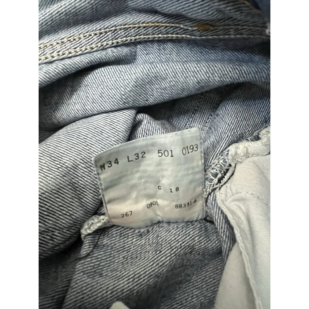 Levi's 501 Men's 34x32 Y2K Straight Jeans Blue Denim Medium Wash Button Fly